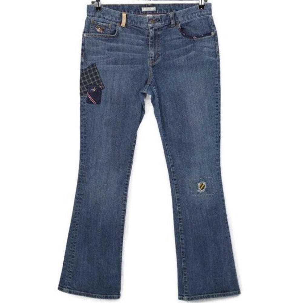 American Living Revere Bootcut Jeans Distressed Stretch Patches 12 X 32‎